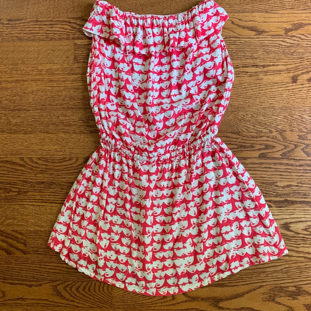 Strapless tunic with super fun print